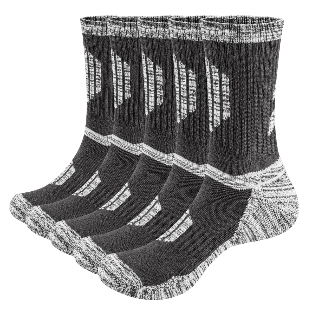 YUEDGE Mens Moisture Walking Hiking Socks Moisture Wicking Cotton Cushioned Arch Support and Breathable Crew Socks for Men - SHOWLU FASHION STORE