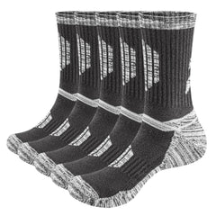 YUEDGE Mens Moisture Walking Hiking Socks Moisture Wicking Cotton Cushioned Arch Support and Breathable Crew Socks for Men - SHOWLU FASHION STORE