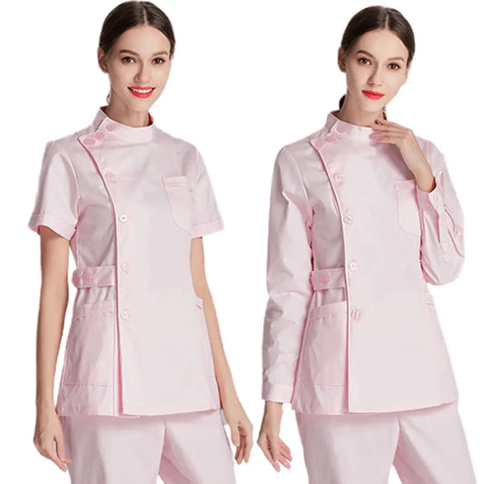 Showlu Fashion Store High Quality Comfortable Esthetician Scrubs Uniform One Piece Medical Scrubs Hospital Scrubs Uniforms Doctor for Women
