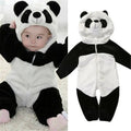 Emmababy newborn panda hooded winter jumpsuit in warm cotton, featuring a cute panda hood and cozy design for babies 0-36 months.