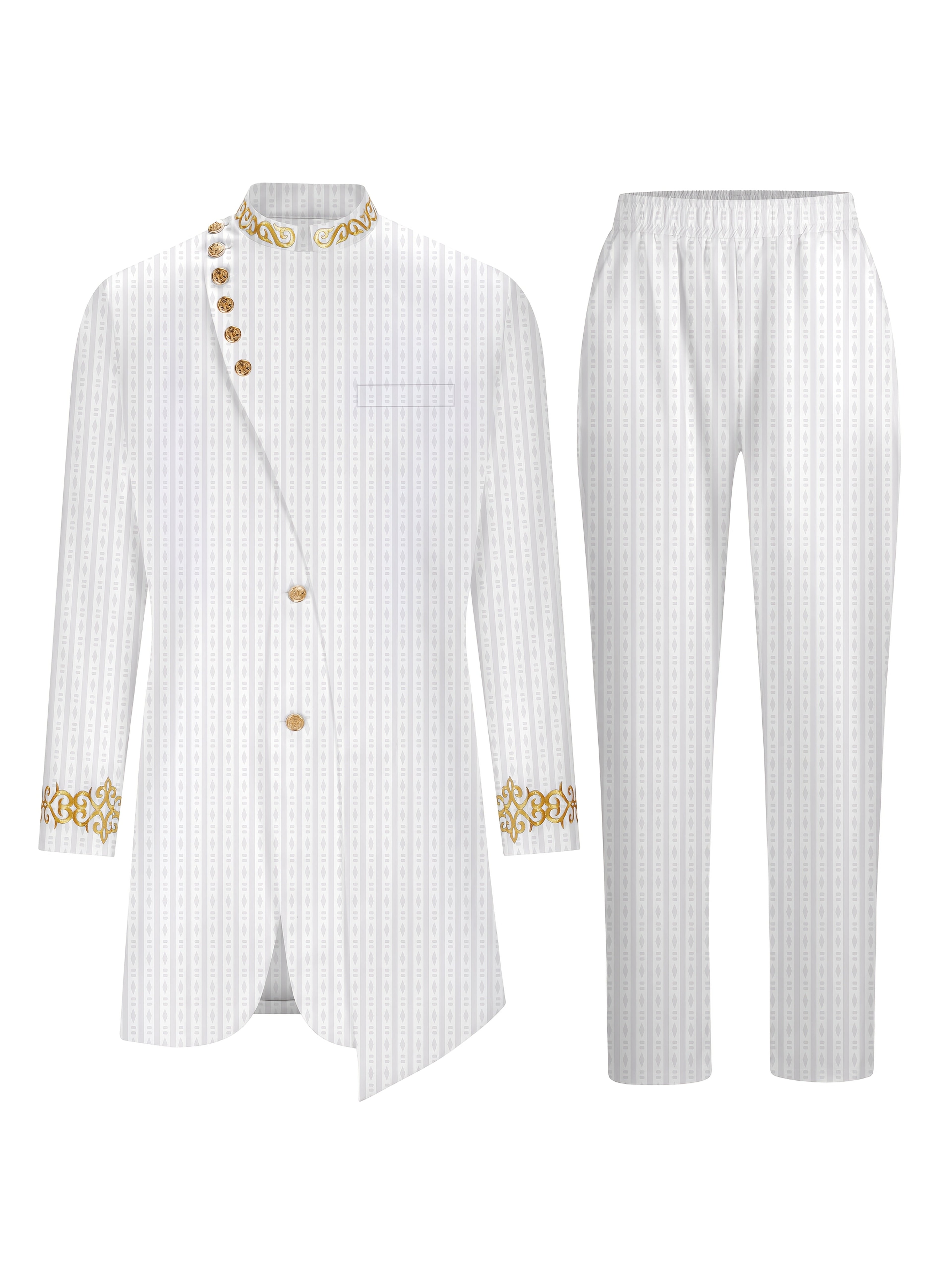 Men's plaid casual two-piece suit by SHOWLU FASHION, loose fit woven set with jacket and pants, suitable for stylish everyday wear.