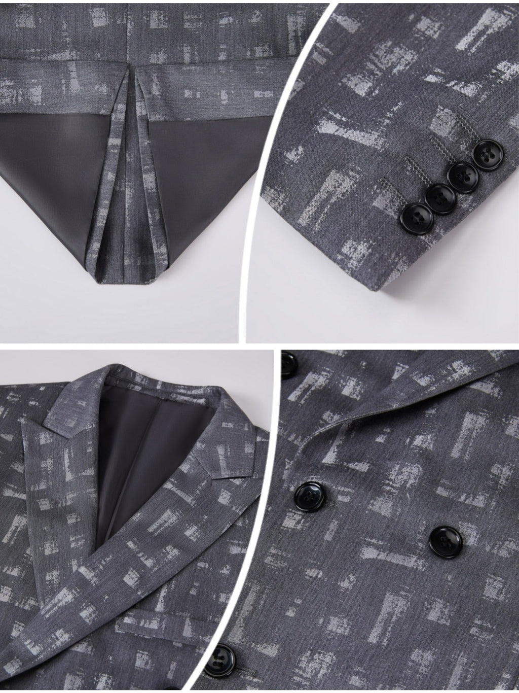 Men's slim fit double-breasted suit with peak lapel, SHOWLU FASHION STORE, featuring a tailored two-piece set in dark fabric.