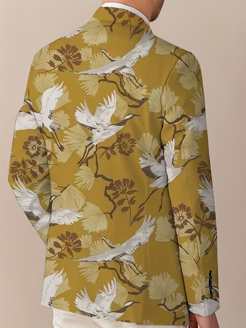 SHOWLU men's regular fit party blazer with animal print pattern and notched lapel, stylish formal wear for men.