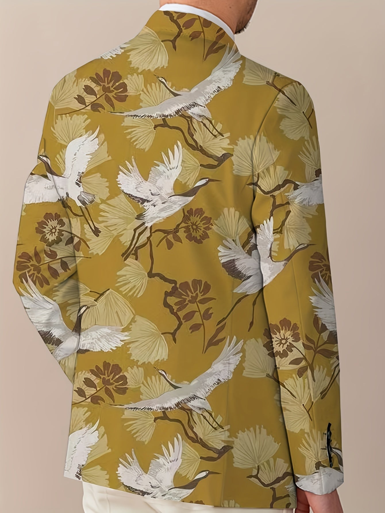 SHOWLU men's regular fit party blazer with animal print pattern and notched lapel, stylish formal wear for men.