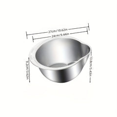 Stainless Steel Kitchen Colander - Multi-Purpose Drain Basket   For Home Cooking