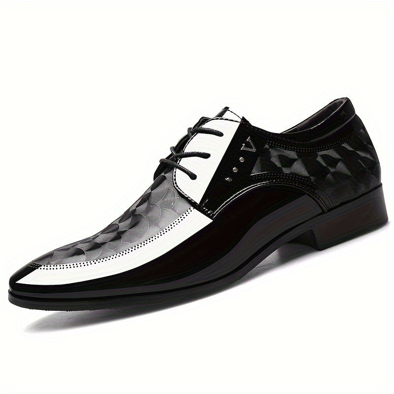SHOWLU Men's classic British oxford shoes with faux leather pointed toe design, stylish and formal footwear for men