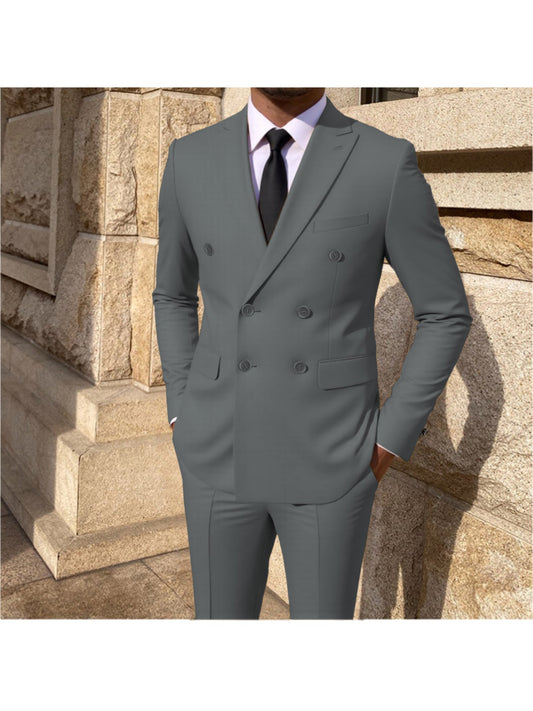 Men's 2pcs Suit Belted Formal Event Party Groomsman Wedding Suit Casual Business Working suit SHOWLU FASHION STORE