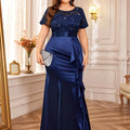 Plus size Showlu Women's lace and sequin mermaid bridesmaid dress with intricate detailing and elegant fit.