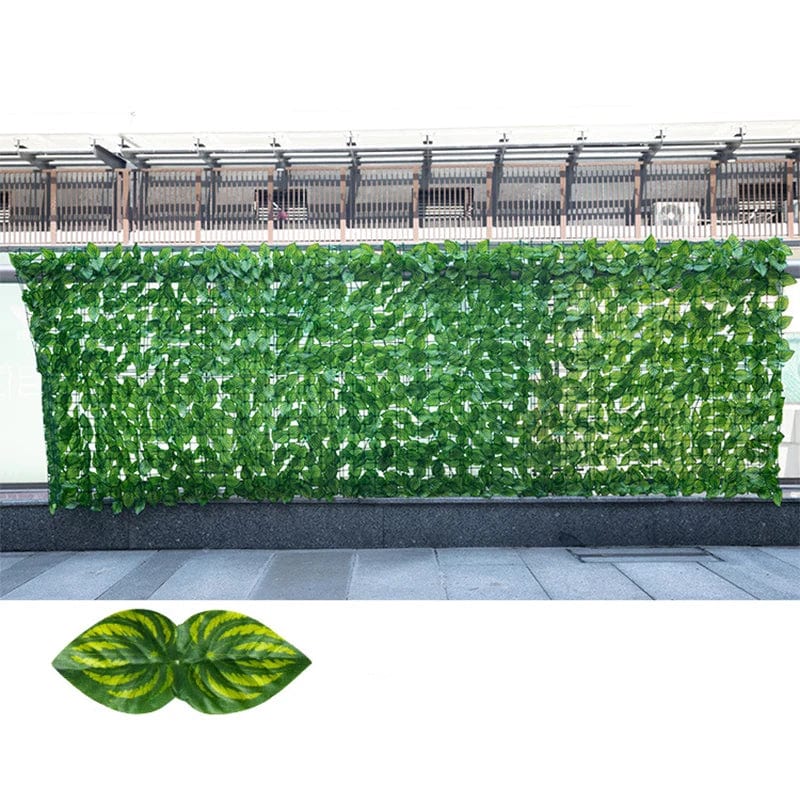 Artificial leaf privacy fence roll by Showlu Fashion Store, UV protected garden screen for outdoor privacy and decorative fencing.