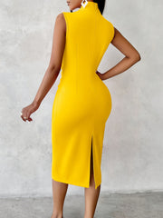 Dresses for Women Women'S Fashionable And Elegant Temperament Versatile Solid Color Sleeveless V-Neck Women'S Dress Women Plus Size