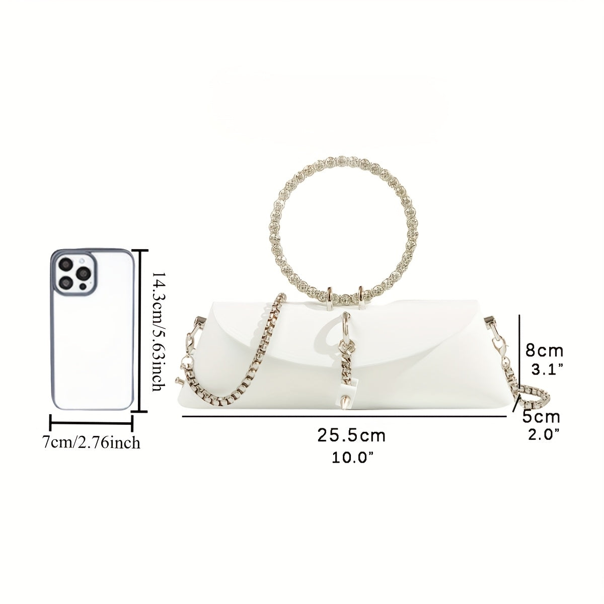SHOWLU FASHION JIOMAY rhinestone clutch bag with faux leather, chain strap, evening purse for formal events, stylish and elegant.