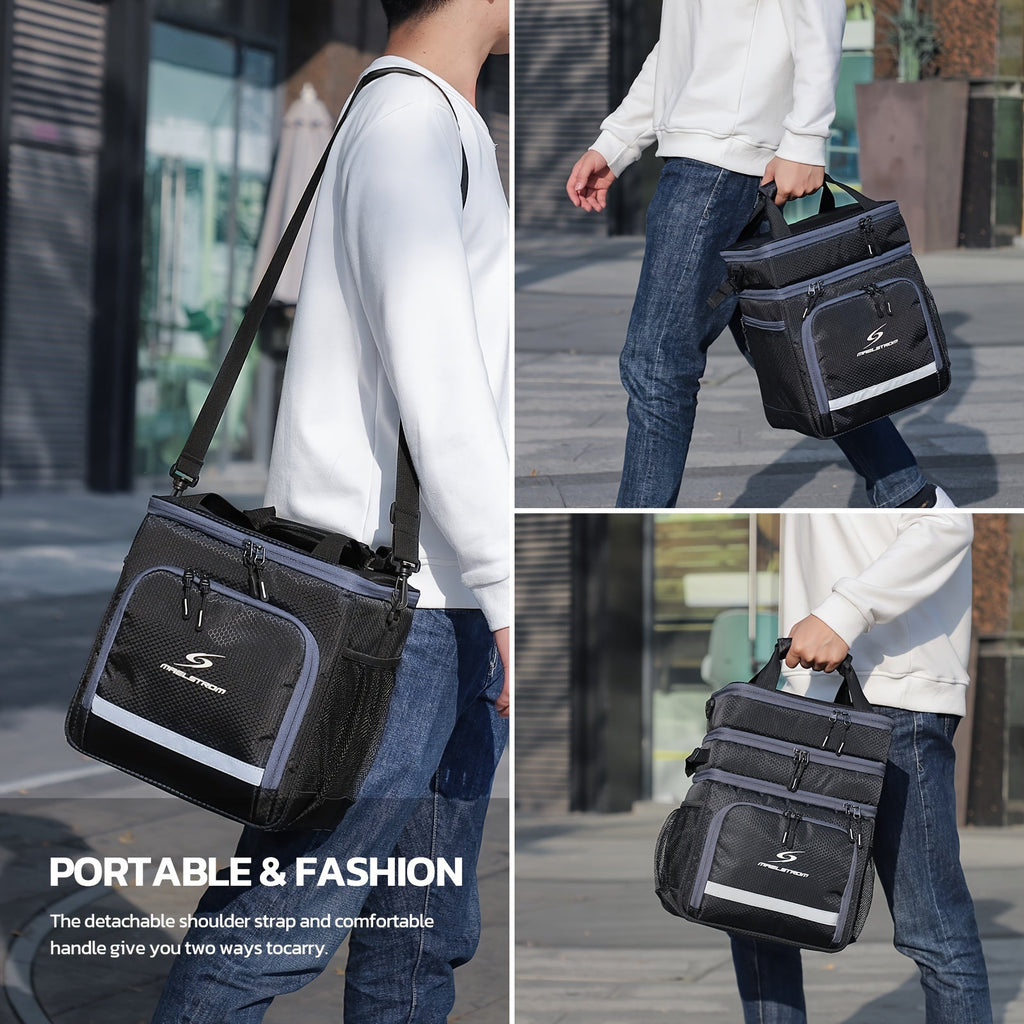 Showlu Fashion Store MAELSTROM insulated lunch bag with leakproof cooler tote, ideal for men and women, featuring a sleek design.