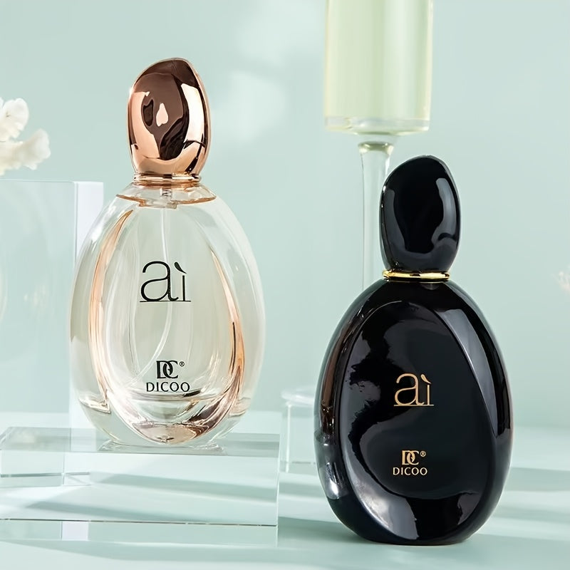 French DICOO women's perfume bottle with floral design, showcasing long-lasting fragrance in elegant packaging.