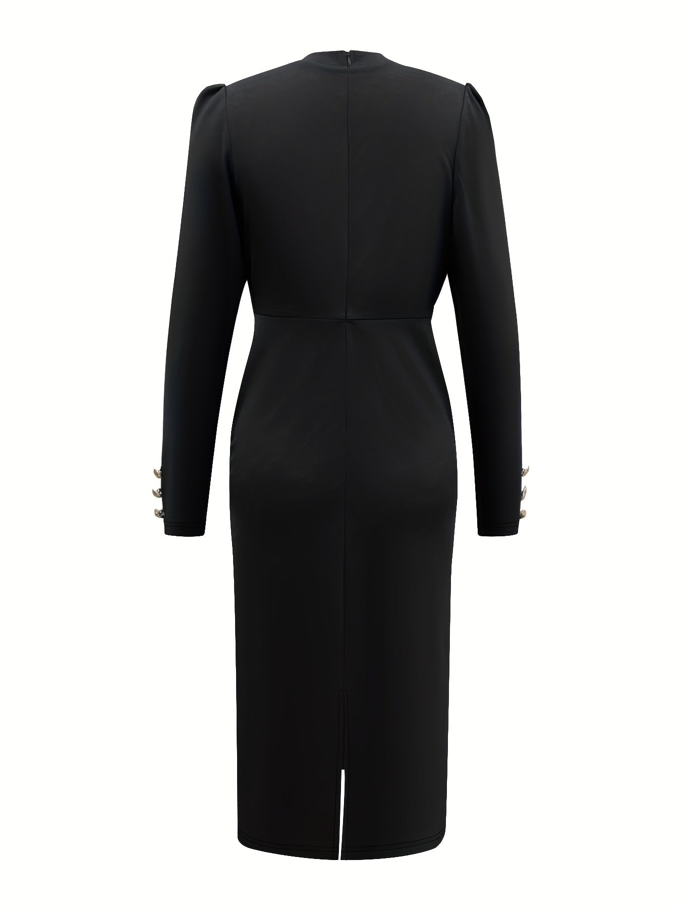 Elegant V-neck bodycon dress by SHOWLU FASHION, solid color knit dress, fitted style, sleeveless design, perfect for stylish occasions.