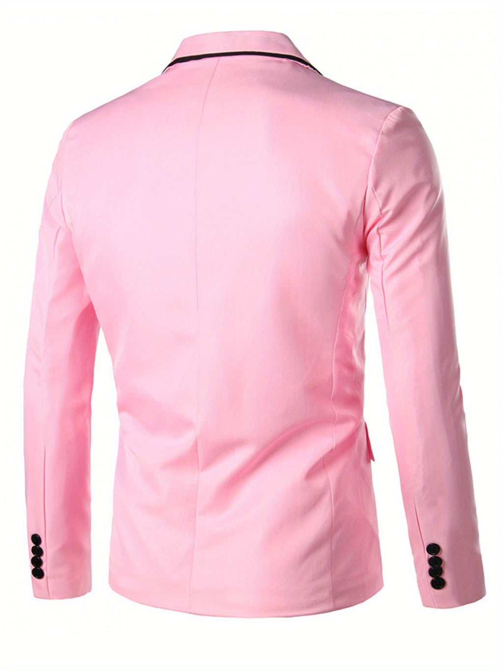 Men's solid color casual lapel jacket by SHOWLU FASHION STORE, polyester outerwear, front view with collar and zipper closure.
