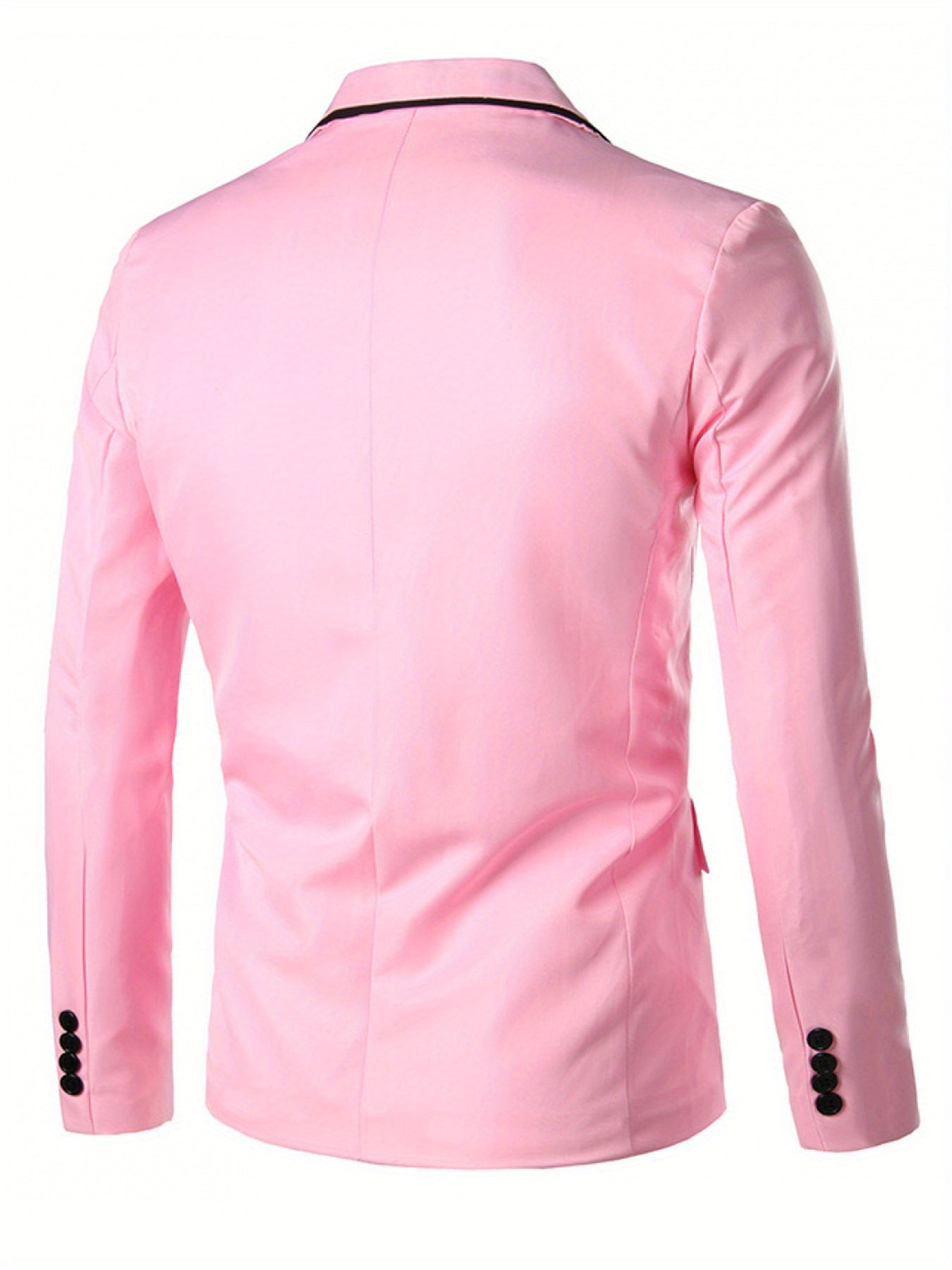 Men's solid color casual lapel jacket by SHOWLU FASHION STORE, polyester outerwear, front view with collar and zipper closure.