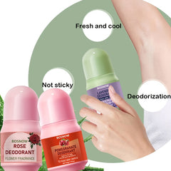 3pcs Rose + Pomegranate + Lavender Deodorant Combination Set, Plant Ingredients, Deep Moisturizing, Gentle Care, Natural Fragrance, Lasting Fragrance, Farewell Odor, Just One Set Let You Have a Different Fresh Experience Ever