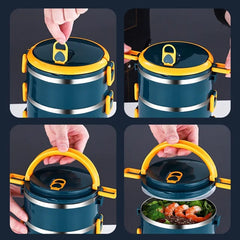 1 - 3.1L Portable Bento Box Stainless Steel Thermal Leakproof Lunch Box For Kids School Worker Office Large Food Container Set - SHOWLU FASHION STORE