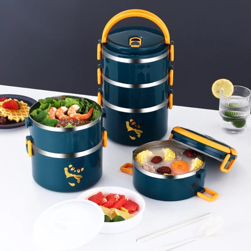 1 - 3.1L Portable Bento Box Stainless Steel Thermal Leakproof Lunch Box For Kids School Worker Office Large Food Container Set - SHOWLU FASHION STORE