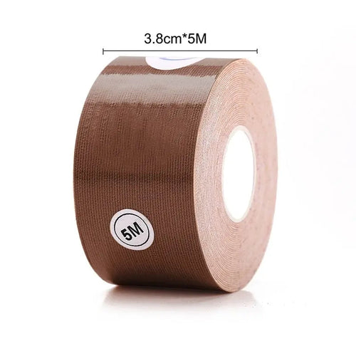 Anel Demosthene invisible breast lift tape, 5M roll, adhesive push-up bra tape for discreet breast support and enhancement.