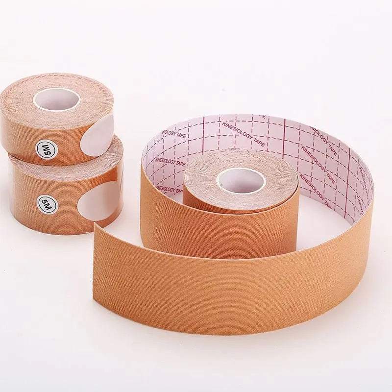 Anel Demosthene invisible breast lift tape 5M roll with adhesive push-up bra for seamless, supportive, and invisible breast enhancement.