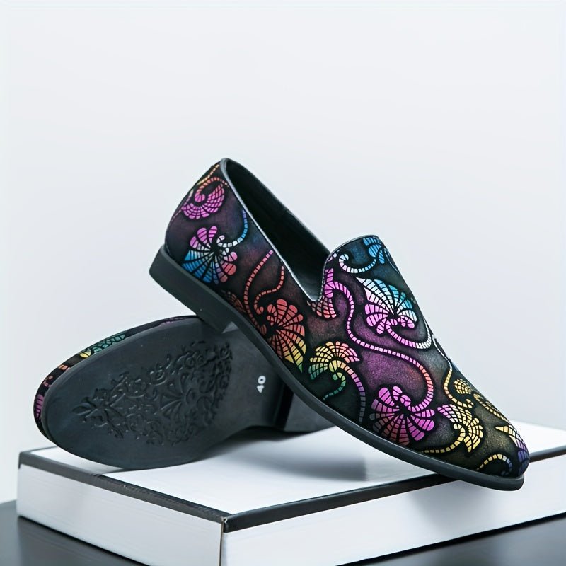 SHOWLU men's fashion street style loafers with round toe slip-on design, faux PU upper, ideal for parties and all seasons.