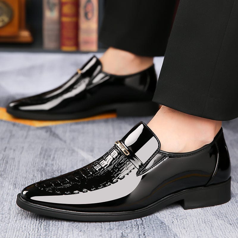 SHOWLU FASHION men's vintage loafers with faux leather upper, pointed toe, slip-on design, rubber sole, all-season casual shoes