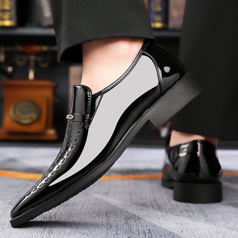SHOWLU FASHION men's vintage loafers with faux leather, pointed toe, slip-on design, rubber sole, all-season casual footwear