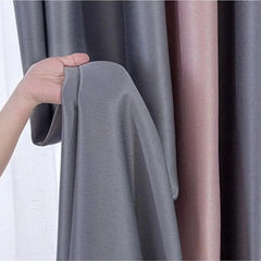 1 Panel 140cm Width Splicing Curtain for Living Room Bedroom Double Color Combination Room Darkening Curtain with Valance - SHOWLU FASHION STORE