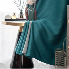 1 Panel 140cm Width Splicing Curtain for Living Room Bedroom Double Color Combination Room Darkening Curtain with Valance - SHOWLU FASHION STORE