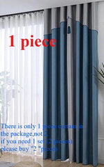 1 Panel 140cm Width Splicing Curtain for Living Room Bedroom Double Color Combination Room Darkening Curtain with Valance - SHOWLU FASHION STORE