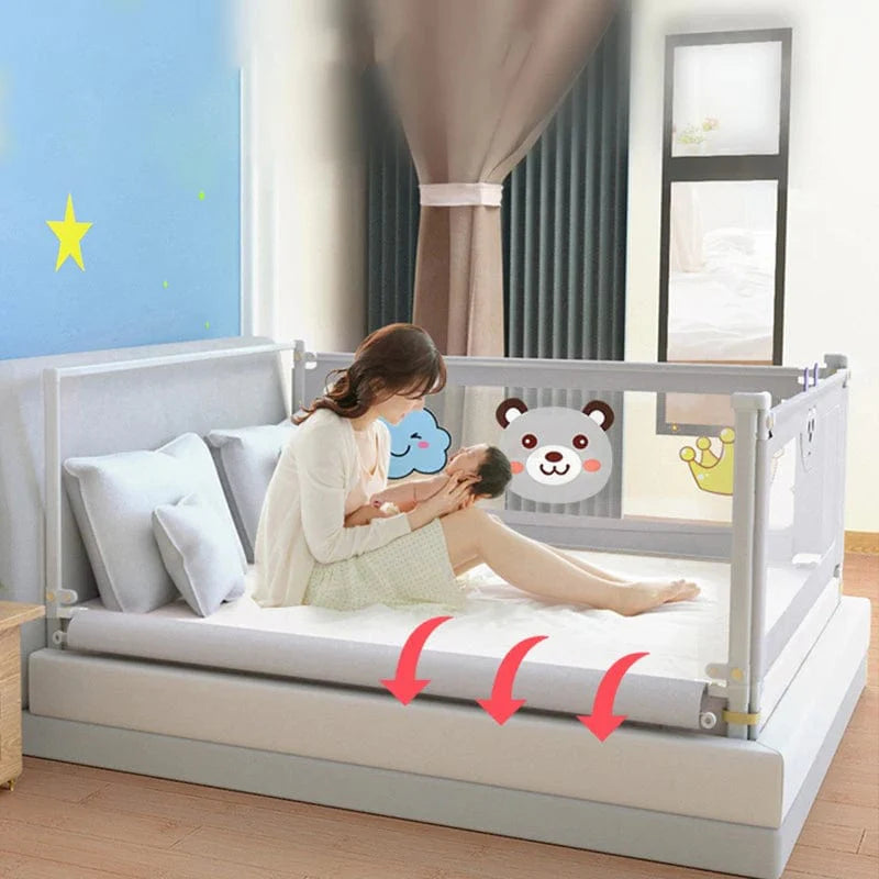 SHOWLU FASHION STORE IMBABY baby safety bed rail guard, washable toddler fence barrier for child protection on beds.