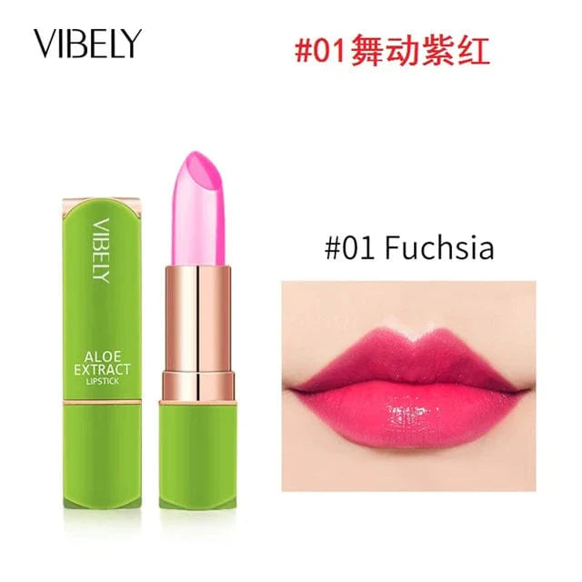 Showlu Aloe Vera Magic Lip Balm, a color-changing natural lipstick with aloe vera for moisturizing and nourishing lips.