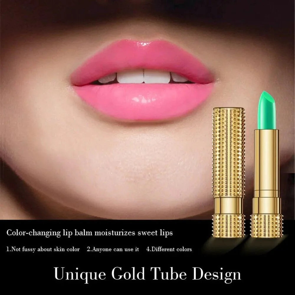 Showlu Aloe Vera Magic Lip Balm changing color, natural moisture lipstick with nourishing ingredients, safe for lips.
