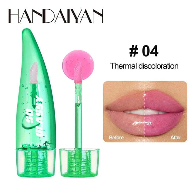 Showlu Aloe Vera Magic Lip Balm with color-changing natural lipstick, moisturizing and safe for healthy, nourished lips.