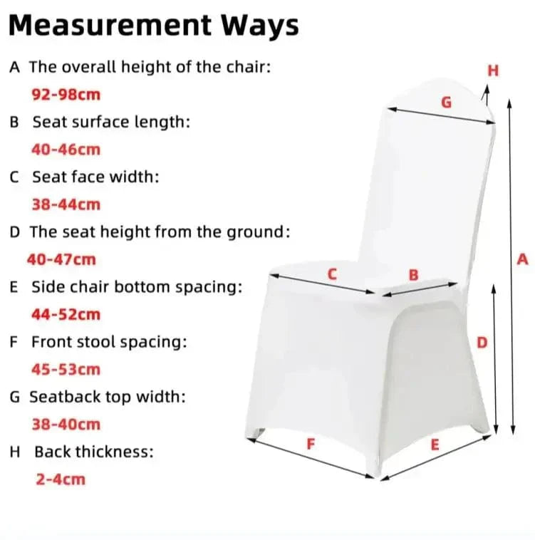 Set of black and white spandex wedding chair covers from SHOWLU FASHION STORE, stretch slipcovers for elegant event seating.