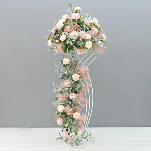 10 PCS Flower Vase Floor Vases Column Stand Metal Road Lead Wedding Centerpiece Geometric Pot Table Rack For Home Event Decor - SHOWLU FASHION STORE