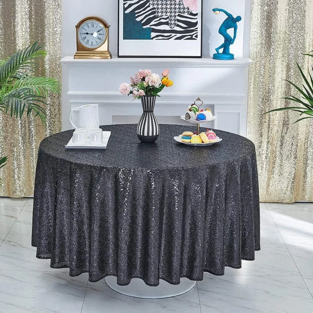 100/120/180cm Round Sequins Tablecloth Shiny Glitter Table Cloth Wedding Housewarming Banquet Birthday Baby Shower Party Home - SHOWLU FASHION STORE