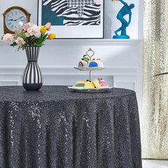 100/120/180cm Round Sequins Tablecloth Shiny Glitter Table Cloth Wedding Housewarming Banquet Birthday Baby Shower Party Home - SHOWLU FASHION STORE