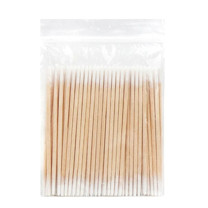 Disposable Myaokue-up micro cotton swabs by Showlu Fashion Store, lint-free eyelash brush for precise makeup and eyelash extension care.