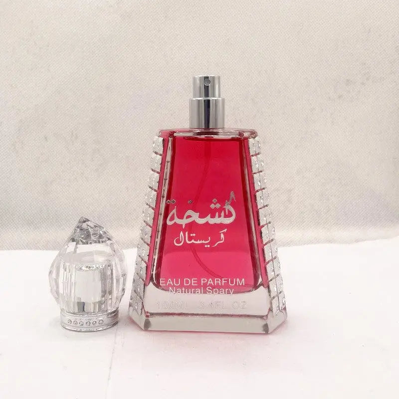 Showlu Flower & Fruit Arabian Ladies Perfume bottle, 100ml, with floral and fruit design, showcasing elegant perfume packaging.