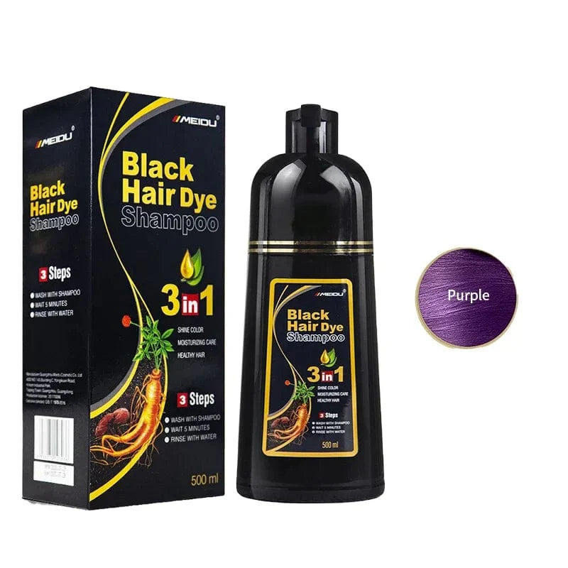 Efero 3-in-1 Hair Dye Shampoo by Showlu Fashion Store with natural Polygonum for instant gray to black hair coverage.
