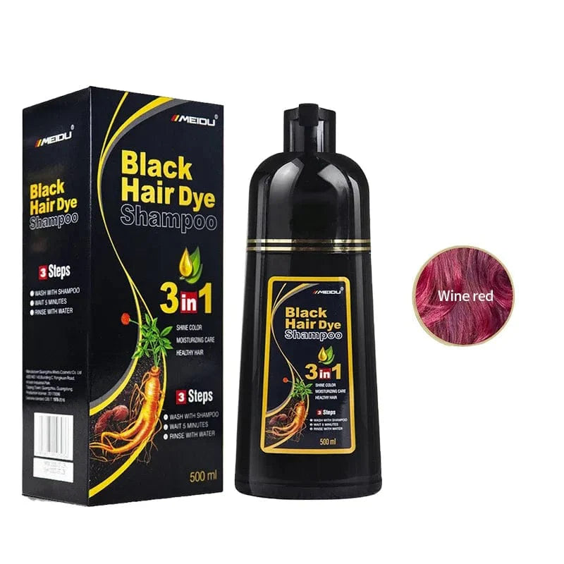 Efero 3-in-1 Hair Dye Shampoo by Showlu Fashion, 100ml, natural Polygonum formula for instant gray to black hair coverage.