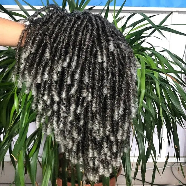 Showlu Store 10-inch braided Afro bob wig with short curly synthetic dreadlocks for black women, suitable for cosplay.