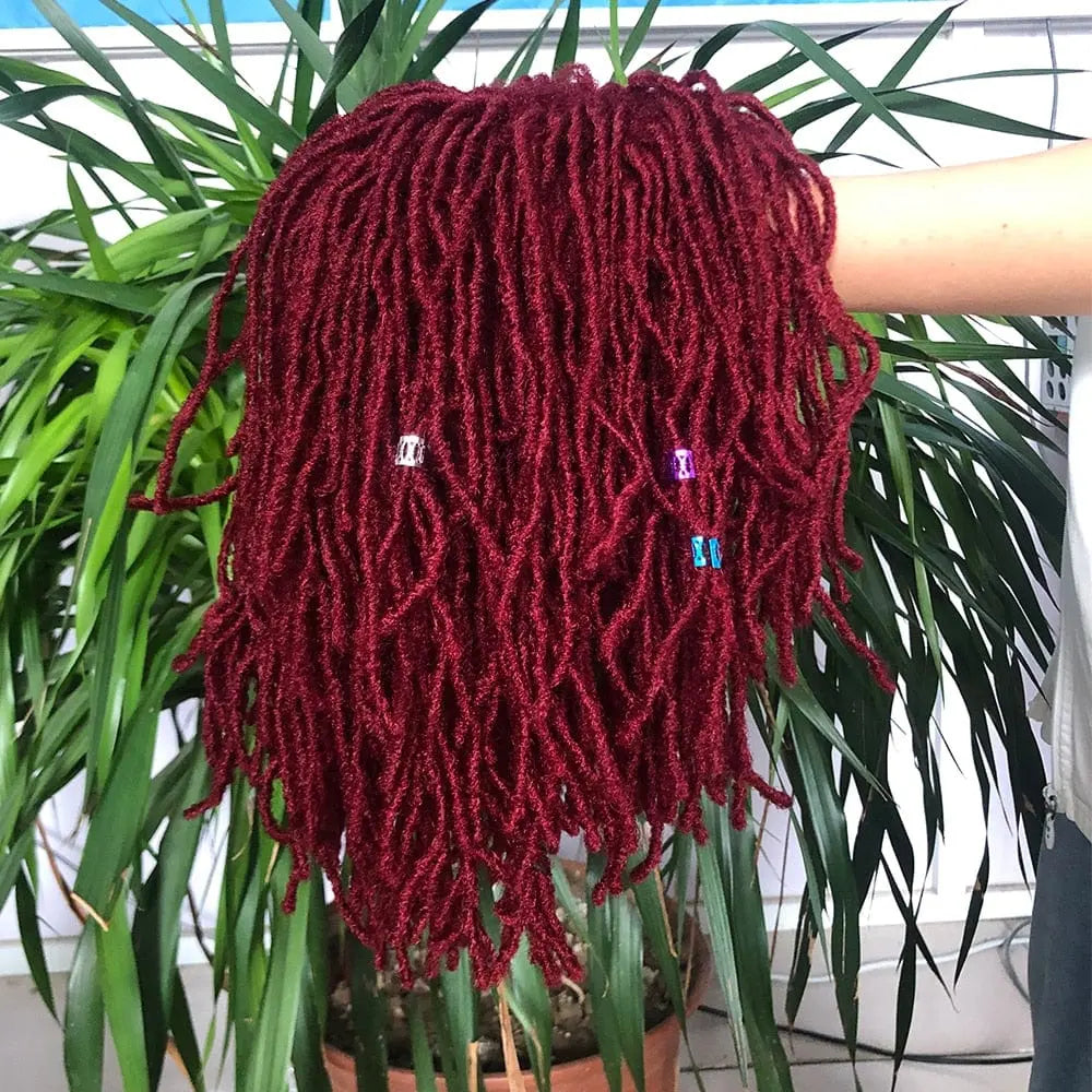 Showlu Store 10-inch braided Afro bob wig with short curly synthetic dreadlocks, perfect for black women and cosplay.