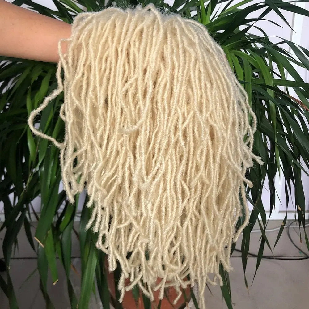 Showlu Store 10-inch braided afro bob wig with short curly synthetic dreadlocks for black women, versatile cosplay hairstyle.