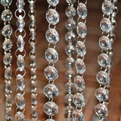 Showlu Fashion Store 0 10m Transparent Acrylic Crystal Window Christmas Party Decoration Garland Curtain Pendant Romantic Wedding Decoration