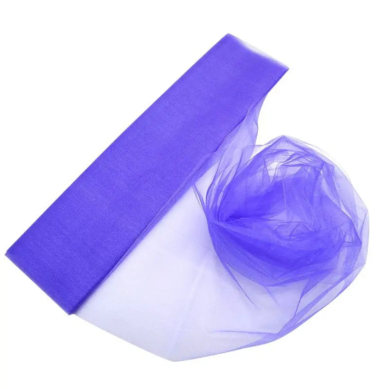 YONGSNOW 10m sheer crystal organza tulle roll for wedding arch decor, showing lightweight, transparent fabric for elegant wedding decoration
