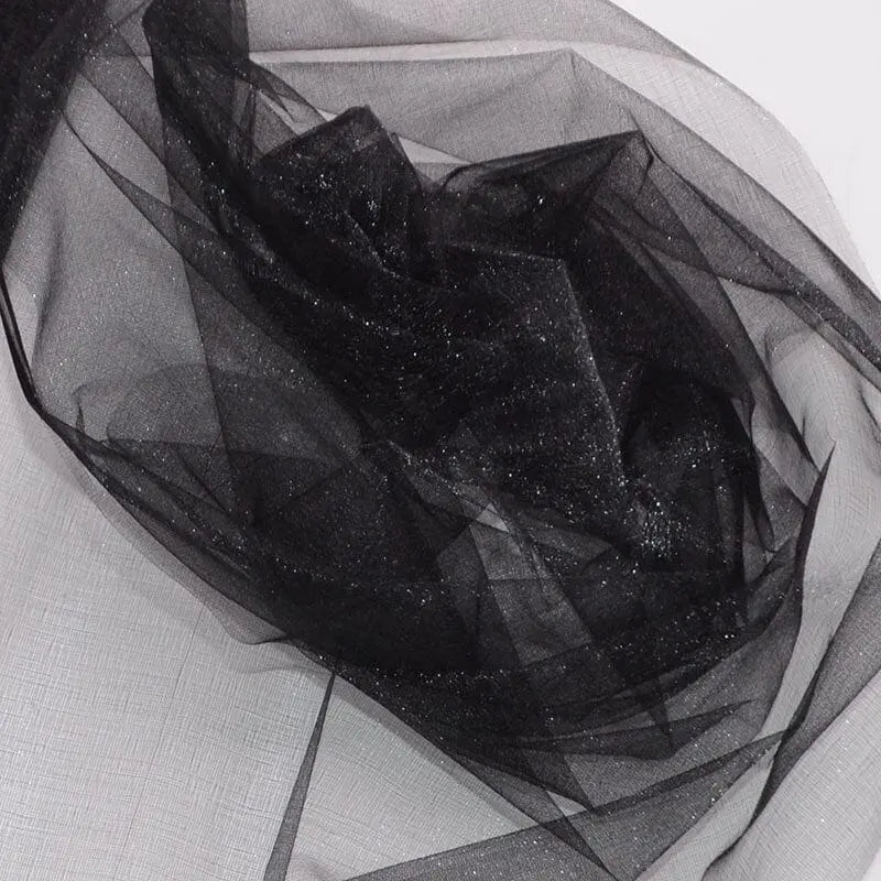 10m sheer crystal organza tulle roll for wedding arch decor, Showlu Fashion Store. Transparent fabric for wedding and party decorations.