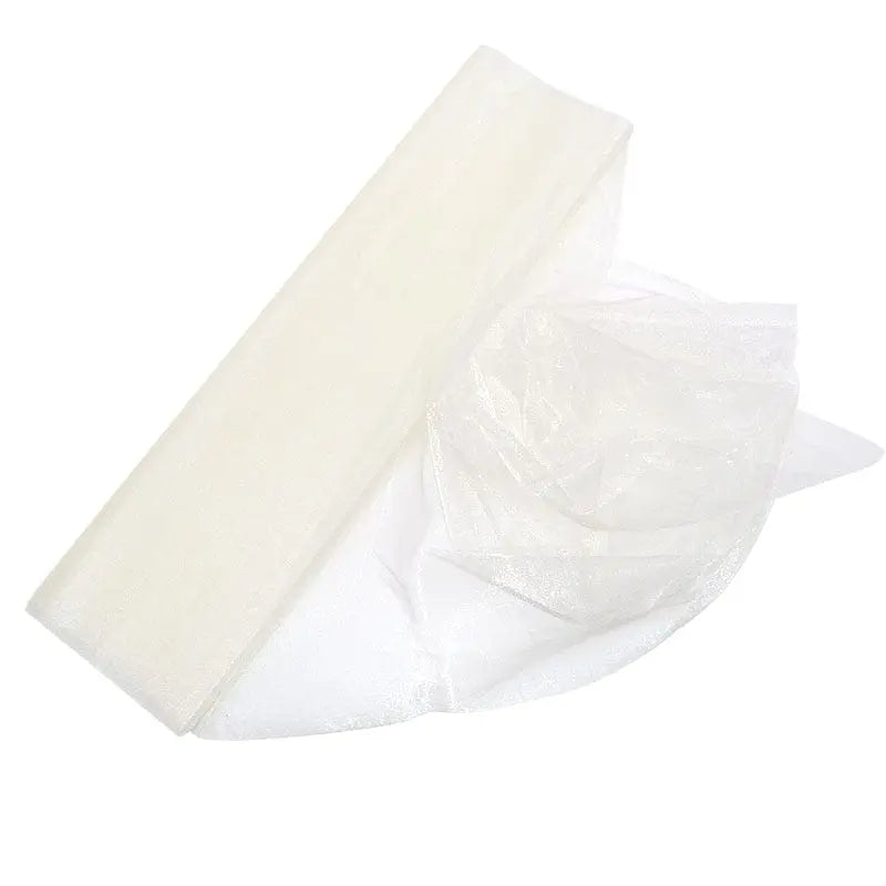 YONGSNOW 10m sheer crystal organza tulle roll for wedding arch decor, shown in 48cm width, ideal for wedding and party decorations